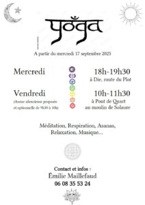 Affiche yoga Emilie 2025