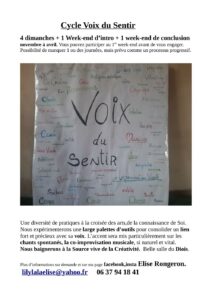 Affiche Voix du sentir avec Elise 2026-2027